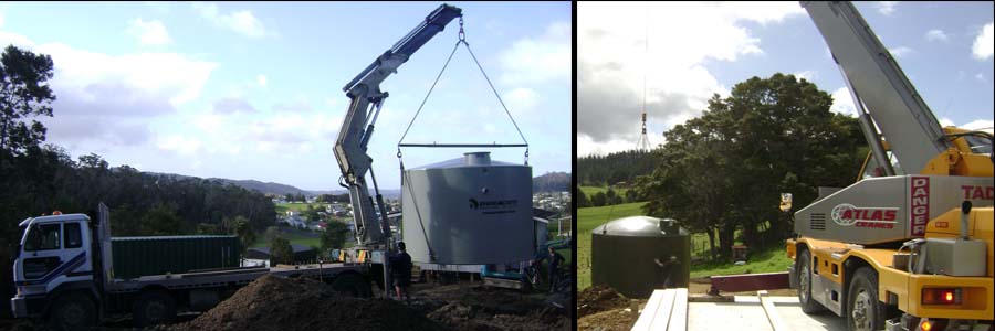 Concrete and Plastic Water Tank Delivery